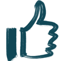 Blue Thumps up sign
