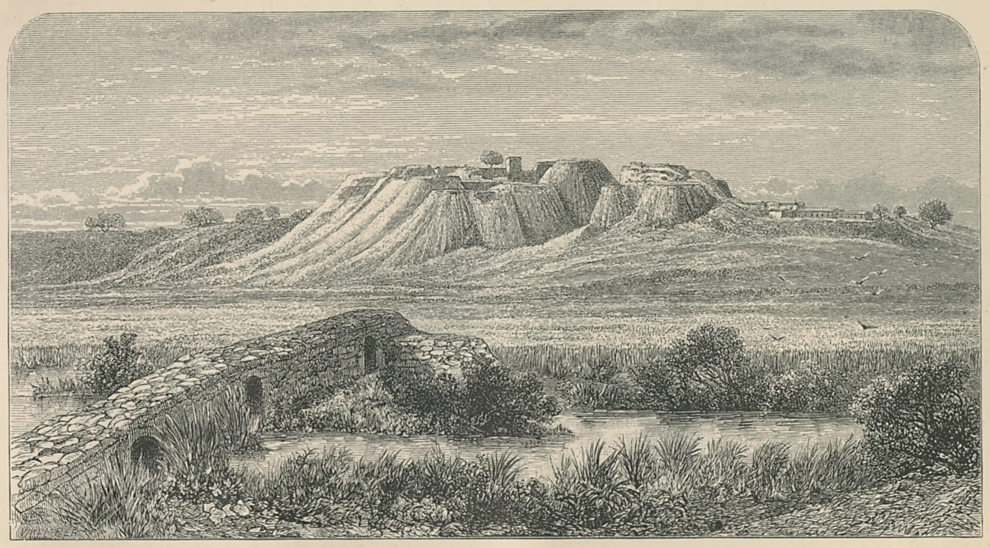 TS_Istanbul-Athens_RGS_'Troy as it appears after the excavation of 1879'. Illustration from 'Ilios, City and Country of the Trojans' by Dr Henry Schliemann, 1880.png